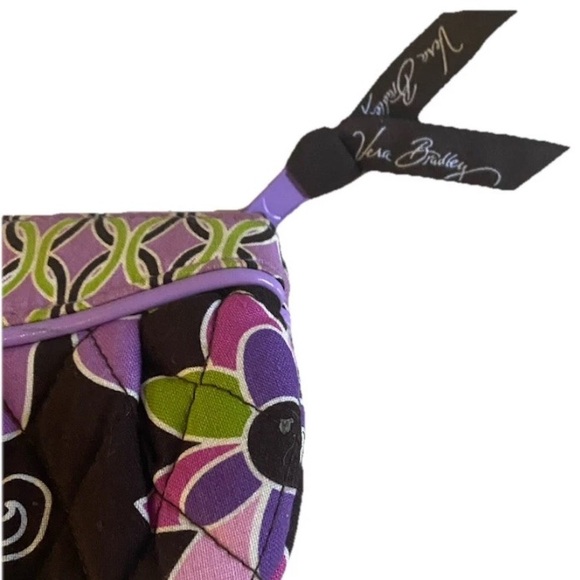 Vera Bradley Purple Punch Coin Purse Brown Purple Green Excellent Condition - Picture 3 of 10
